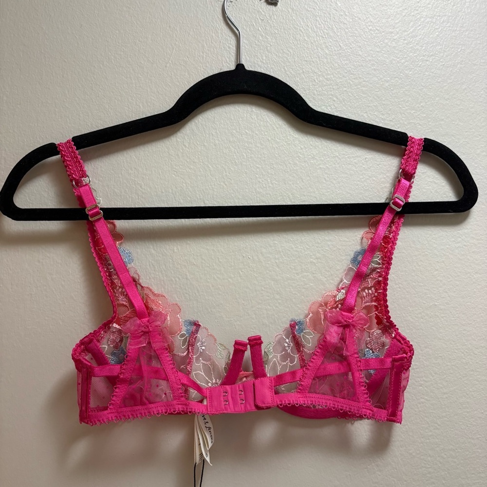 Love & Lemons Luella Underwire Lace Bra XS BNWT Floral Sheer Lingerie Coquette - Picture 4 of 10